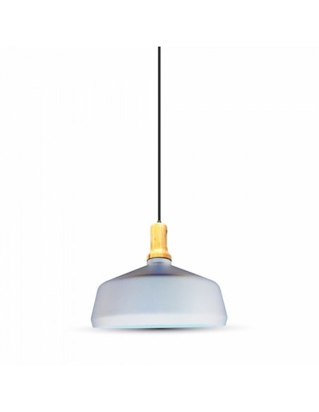 Suspension Douille E27 Bois + Metal Blanc