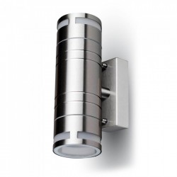 Applique murale INOX Double GU10 IP44 - Fin de série - Ni repris Ni échangé