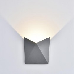 Applique murale LED 5W - IP65 - Pyramide - Gris - 3000°K - Fin de série - Ni repris Ni échangé