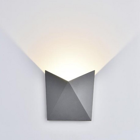 Applique murale LED 5W - IP65 - Pyramide - Gris - 3000°K