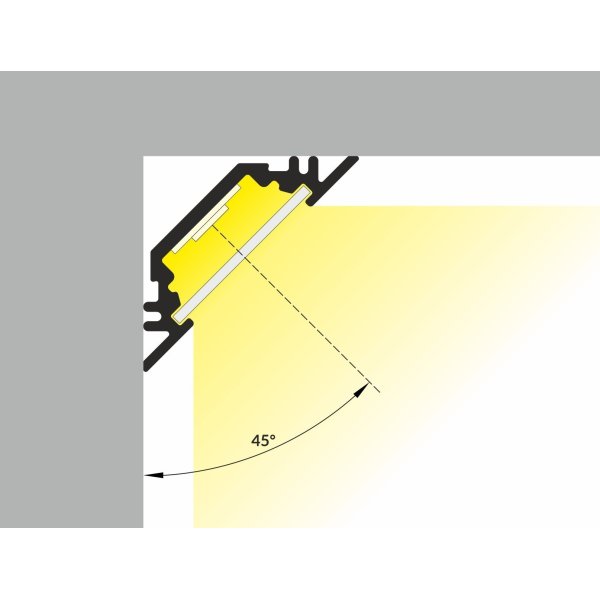 Profile LED Angle 45° Alu Brut 1000mm