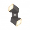 Applique murale Orientable LED 13W Détecteur - Gris - 3000°K - IP54