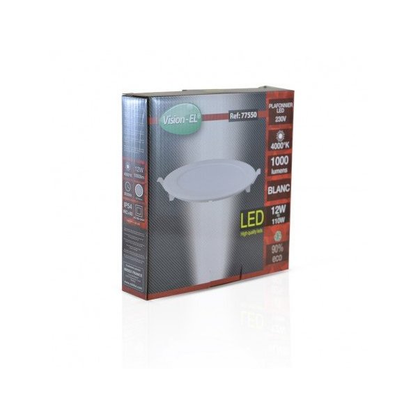 Plafonnier LED BLANC Ø 170 ROND 12 Watt 4000°K