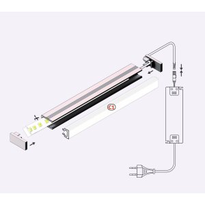 Profile LED HRef ALU Anodisé 1000mm