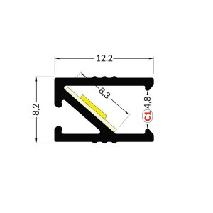 Profile LED HRef ALU Anodisé 1000mm