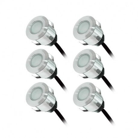 Kit Spot LED Terrasse 6x0.6W 12V 3000°K