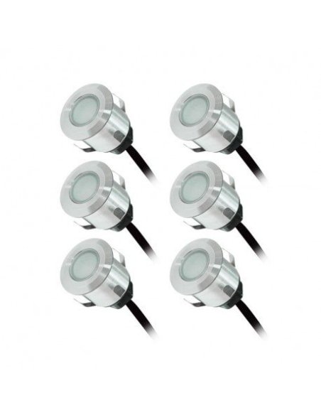 Kit Spot LED Terrasse 6x0.6W 12V Bleu