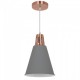 Suspension Douille E27 Cuivre rouge / sable gris