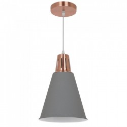 Suspension Douille E27 Cuivre rouge / sable gris