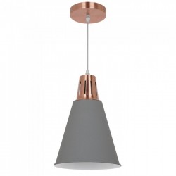 Suspension Douille E27 Cuivre rouge / sable gris