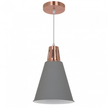 Suspension Douille E27 Cuivre rouge / sable gris