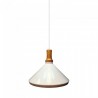 Suspension Douille E27 Bois+Metal Cone Blanc