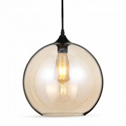 Suspension Douille E27 Globe Glass Ambre