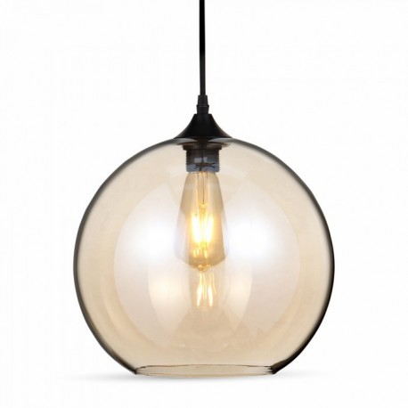 Suspension Douille E27 Globe Glass Ambre