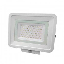 PROJECTEUR LED Plat Blanc 230 V 30 WATT IP65 3000°K + Détecteur
