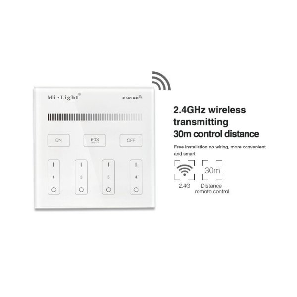 Commande Murale Dimmer 4 Zones (à pile)