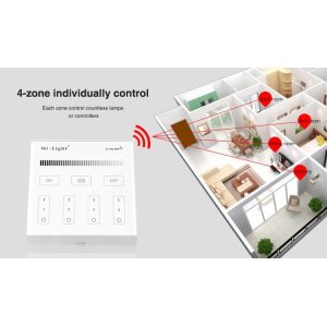 Commande Murale Dimmer 4 Zones (à pile)