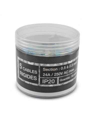 Connecteur Rapide5 fils rigides Boîte de 50 pièces