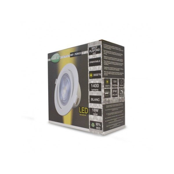 SPOT LED SMD ORIENTABLE 18W 3000°K