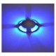 Spot LED Balise Rond 4 Diffuseurs 1W Bleu