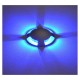 Spot LED Balise Rond 4 Diffuseurs 1W Bleu