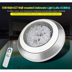 Spot LED Piscine Saillie 15W RGB+CCT AC12V/DC12-24V