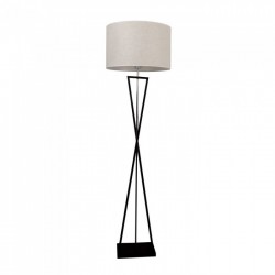 Lampe de Table de Salon E27 Ivoire Pied Noir