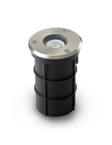 Spot LED COB encastre sol 3W - DIAM 62 - IP67 - Rond - Bleu Inox 316L