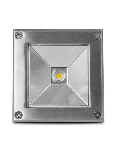 Spot LED encastre sol 5W - IP67 - Carré - 4000°K - INOX 316 L