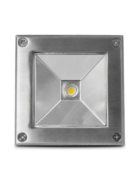 Spot LED encastre sol 5W - IP67 - Carré - 4000°K - INOX 316 L