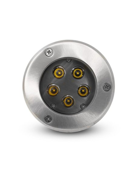 Spot LED encastre sol 5W - IP67 - Rond - 3000°K - Inox 316 L