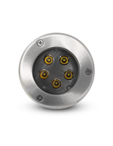 Spot LED encastre sol 5W - IP67 - Rond - 4000°K - Inox 316 L