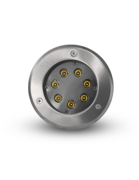 Spot LED encastre sol 7W - IP67 - Rond - 3000°K - Inox 316 L