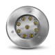 Spot LED encastre sol 9W - IP67 - Rond - 3000°K - Inox 316 L