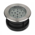 Spot LED encastre sol 12W - IP67 - Rond - 4000°K - Inox 316 L