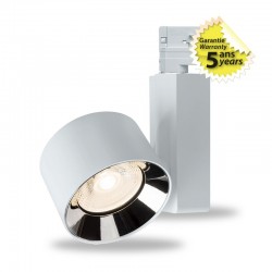 SPOT LED COB SUR RAIL 30W 230V 4000°K - Finition Blanc 5Ans