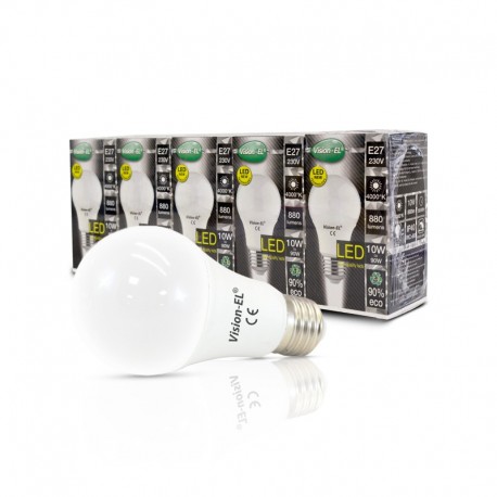 Ampoule LED 10 WATT BULB E27 4000°K 880Lm BOITE (Vendues par 5)