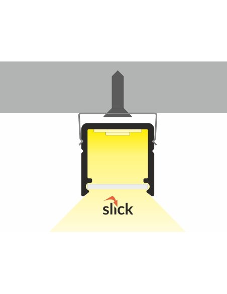 Profile LED Fin10 Noir 2000mm