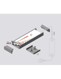 Profile LED Large Blanc 2000mm 2