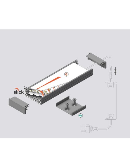 Profile LED Large Blanc 2000mm