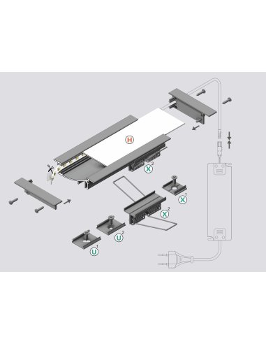 Profile LED Reflex ALU Brut 2000mm