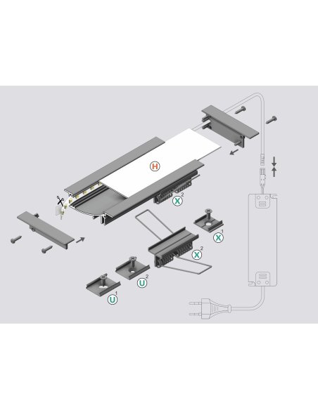 Profile LED Reflex ALU Brut 2000mm