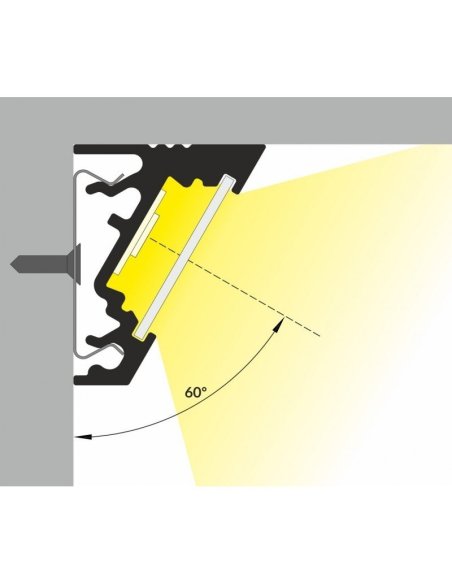 Profile LED Angle 30 / 60 ALU Brut 1000mm