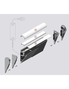 Profile LED Mur Blanc 2000mm 2