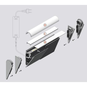 Profile LED Mur Blanc 2000mm