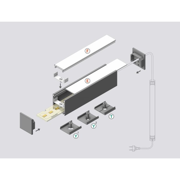 Profilé LED Lumi20 Alu Anodisé 1000mm