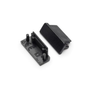 Terminaison Profilé LED Plat14 Noir (x2)