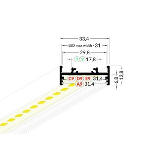 Profilé LUMI30-01 Blanc 1000mm
