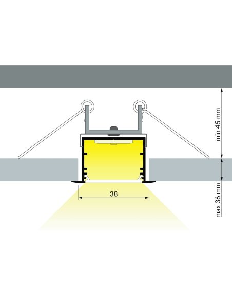 Profilé LUMI30-07 Anodisé 2000mm