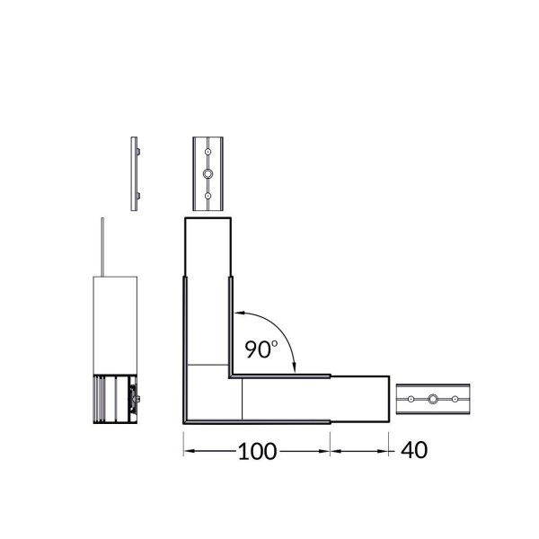 connecteur LUMI30-02 90 deg Blanc